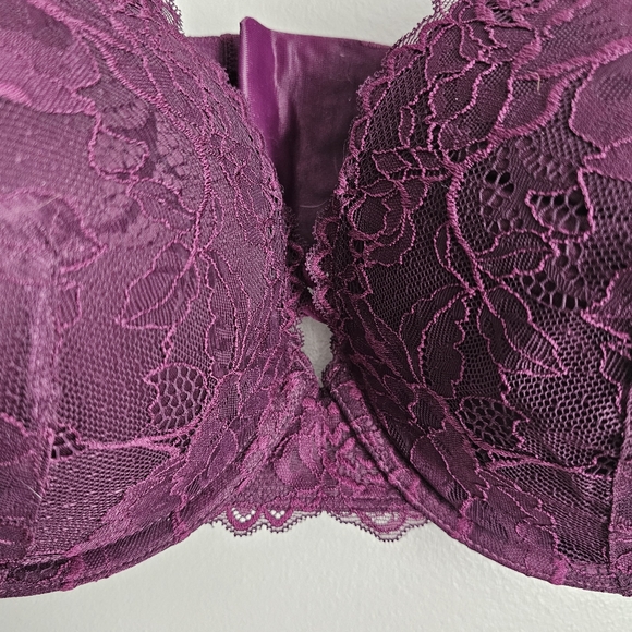 Torrid Curve Push Up Plunge Womens Purple Lace Full Coverage Underwire Crossback - Picture 2 of 8